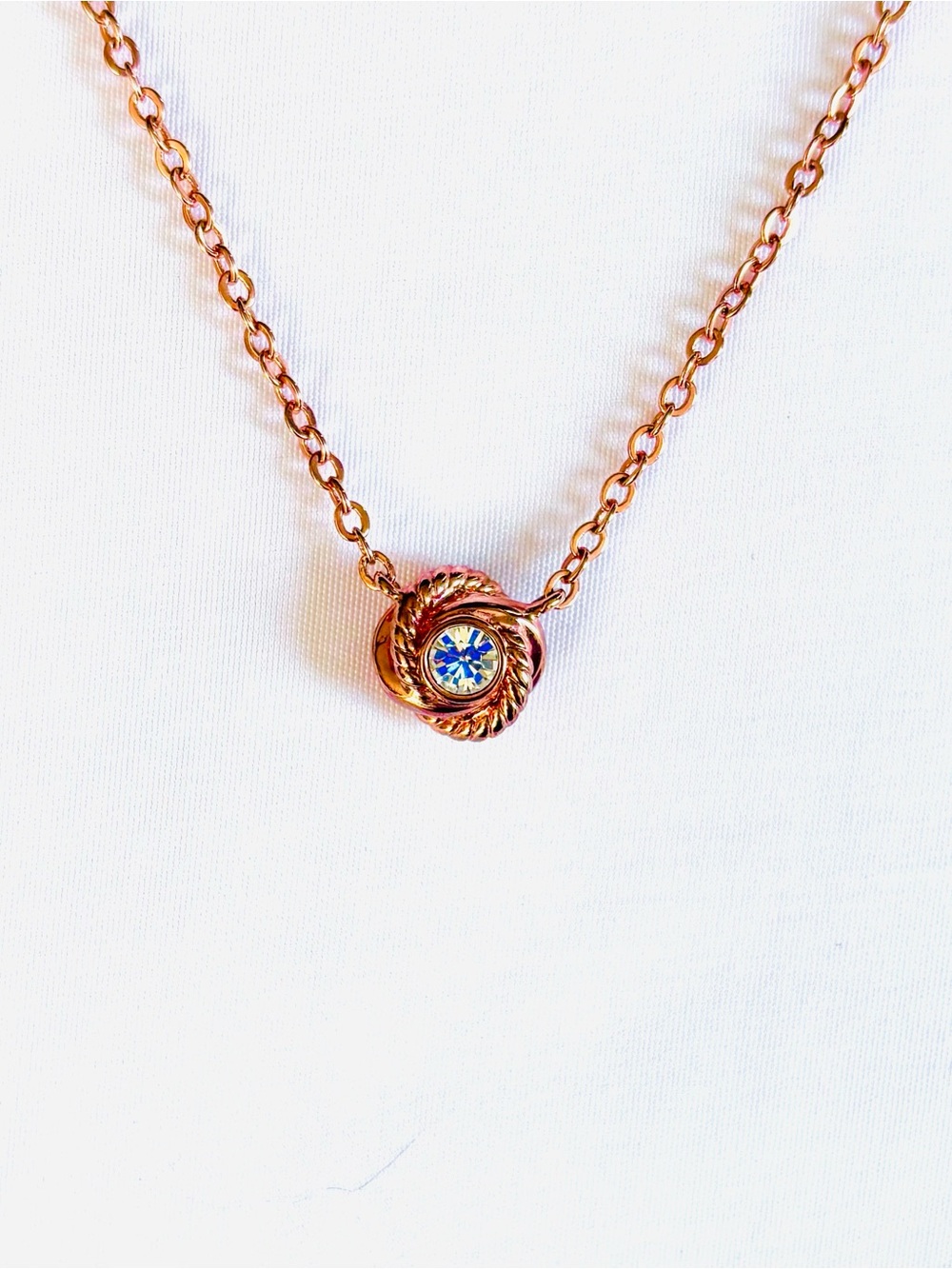 Kate Spade Rose Gold Adjustable Necklace with Knot Pendant